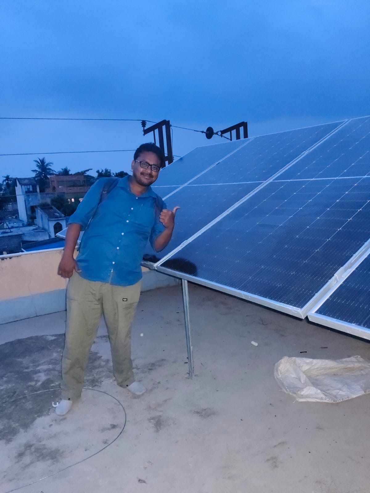 Solar Installation Engineer on Site